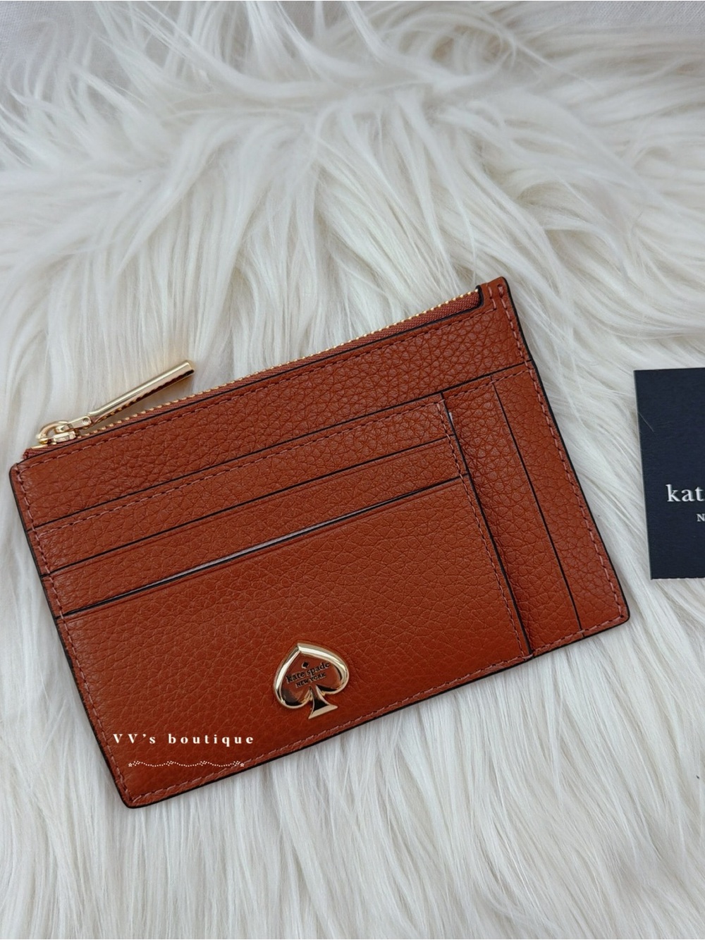 NWT Kate Spade Kayla Large Slim Cardholder Warm Gingerbread Brown KL837 RARE